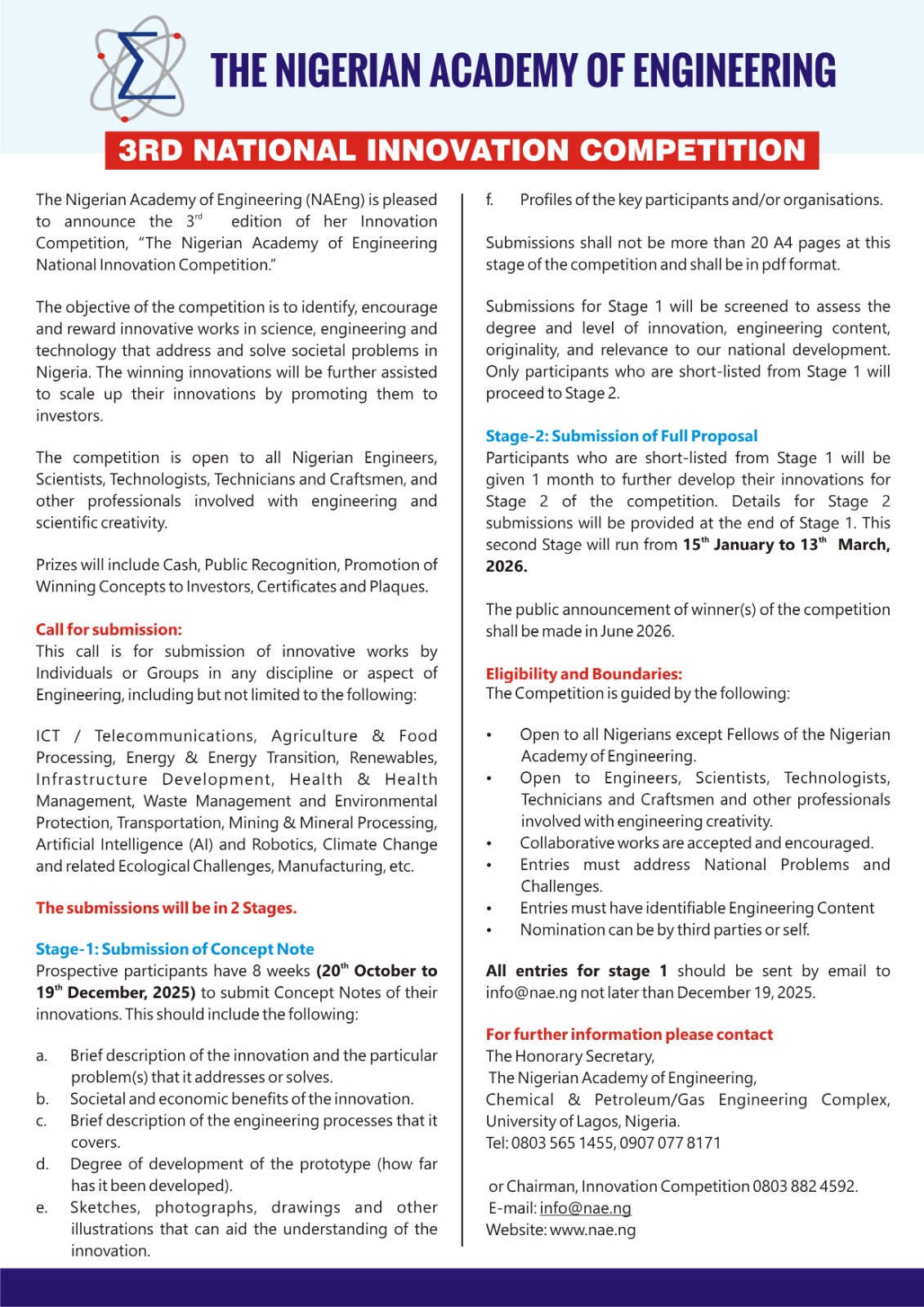 INNOVATION COMPETITION ADVERT 3RD